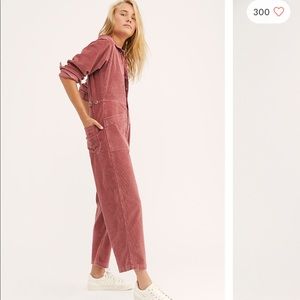Free People Gia Cord Coverall in Russet Acorn XS